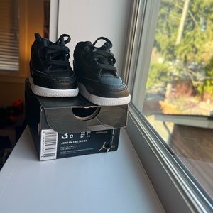 Jordan 3 Retro size 3 in Black! Super rare, never been worn, comes with the box!